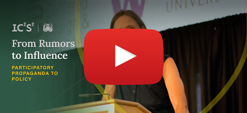 Screenshot of YouTube still showing Professor Starbird speaking behind the podium